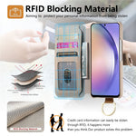 For Samsung Galaxy A25 5G (Global) (161.0 x 76.5 x 8.3mm) Case RFID Blocking Zipper Wallet PU Leather Mobile Cover