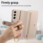 Til Samsung Galaxy A55 5G Cover RFID Blokerende Lynlås Pung PU Læder Mobilcover