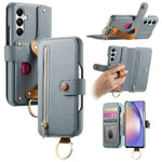 Til Samsung Galaxy A55 5G Cover RFID Blokerende Lynlås Pung PU Læder Mobilcover