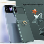 For Samsung Galaxy Z Flip4 5G Case Ring Holder Kickstand PC Phone Cover
