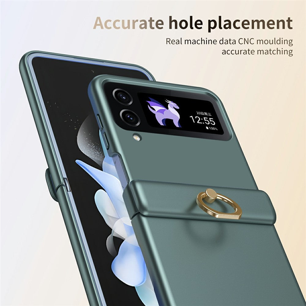 For Samsung Galaxy Z Flip4 5G Case Ring Holder Kickstand PC Phone Cover