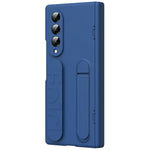 For Samsung Galaxy Z Fold3 5G Case with Tempered Glass Film Silicone Wristband Kickstand PC Phone Cover