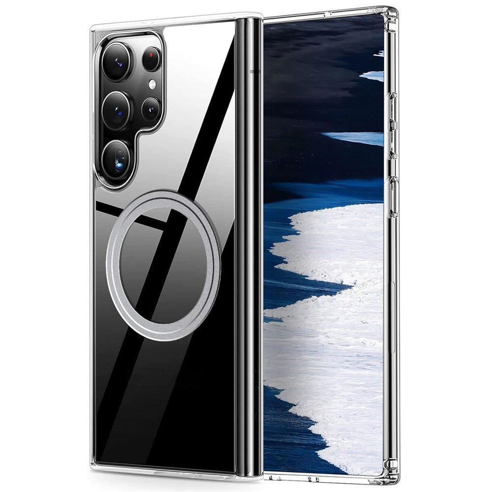 For Samsung Galaxy S23 Ultra Phone Case Magnetic Case TPU+PC Clear Back Cover