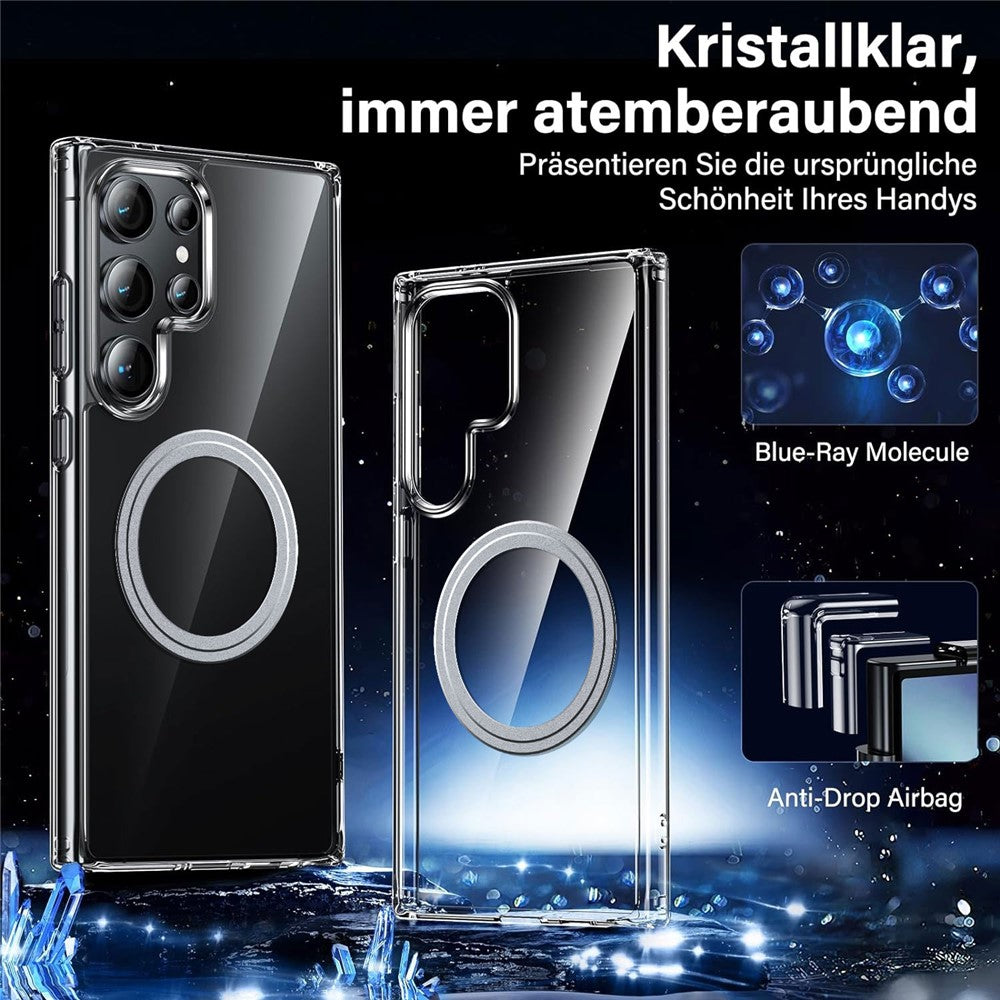 For Samsung Galaxy S23 Ultra Phone Case Magnetic Case TPU+PC Clear Back Cover