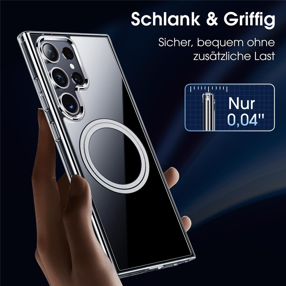 For Samsung Galaxy S23 Ultra Phone Case Magnetic Case TPU+PC Clear Back Cover