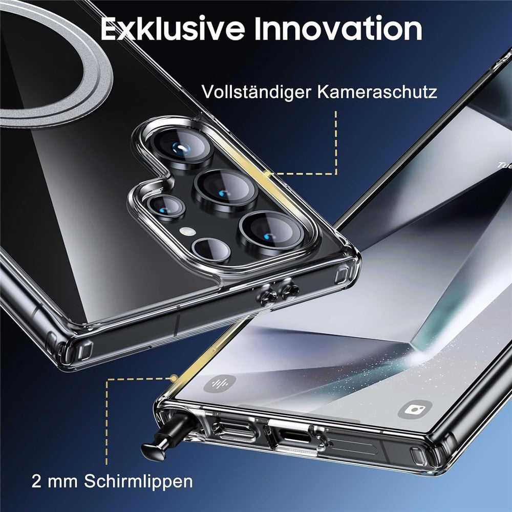 For Samsung Galaxy S23 Ultra Phone Case Magnetic Case TPU+PC Clear Back Cover