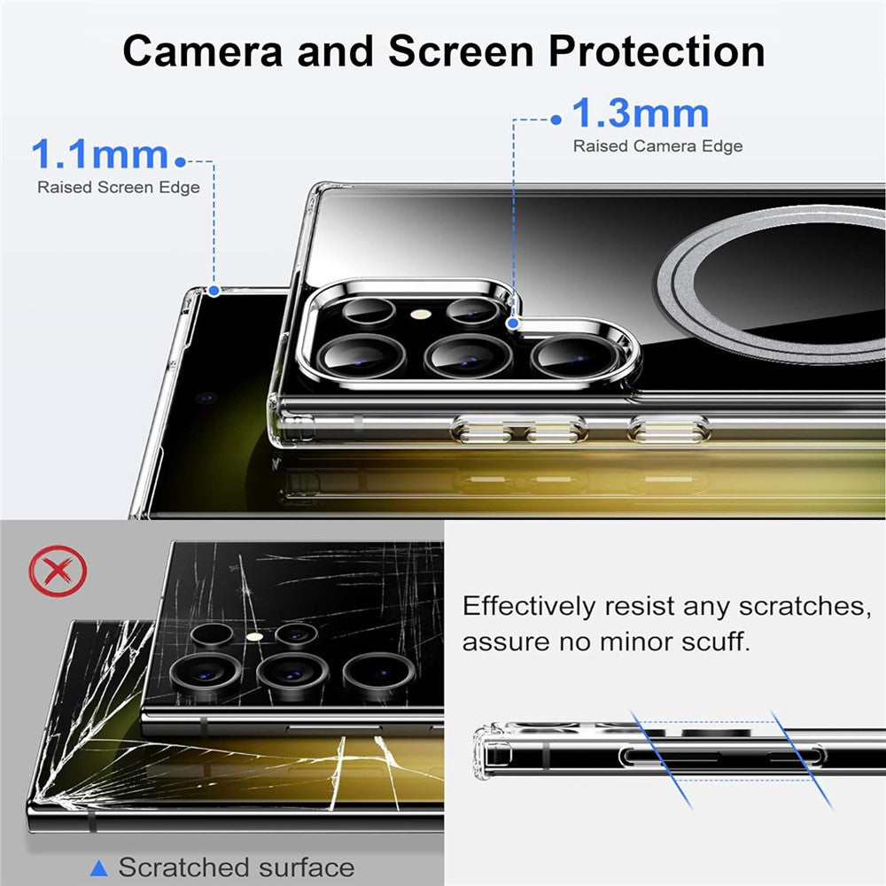 For Samsung Galaxy S23 Ultra Phone Case Magnetic Case TPU+PC Clear Back Cover