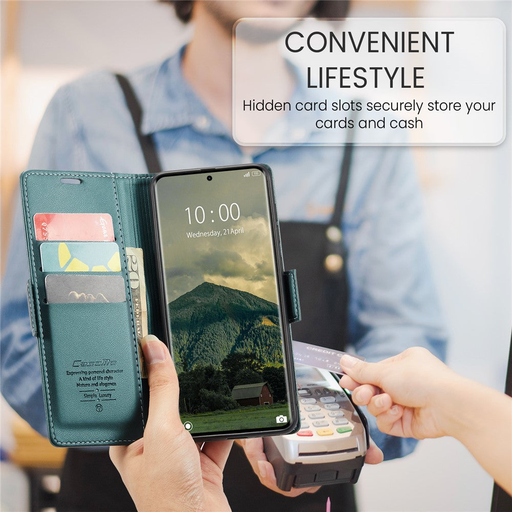 CASEME For Xiaomi Redmi Note 14 Pro+ 5G / 14 Pro 5G / Poco X7 5G Leather Case  023 RFID Blocking 3 Card Slot Mobile Cover