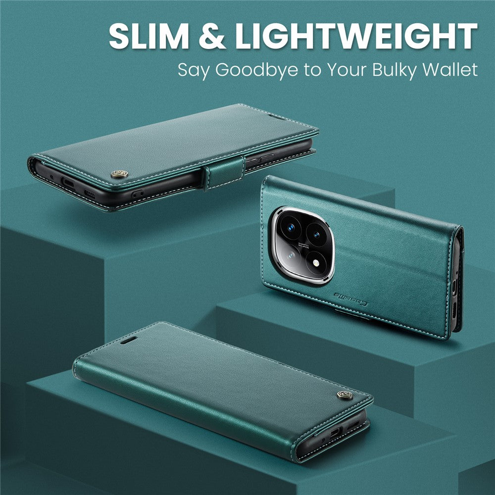 CASEME For Xiaomi Redmi Note 14 Pro+ 5G / 14 Pro 5G / Poco X7 5G Leather Case  023 RFID Blocking 3 Card Slot Mobile Cover