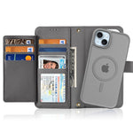DUX DUCIS For iPhone 15 Plus Case  Lawa Series Detachable Magnetic Cowhide Leather Cover Zipper Wallet