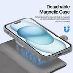 DUX DUCIS For iPhone 15 Plus Case  Lawa Series Detachable Magnetic Cowhide Leather Cover Zipper Wallet