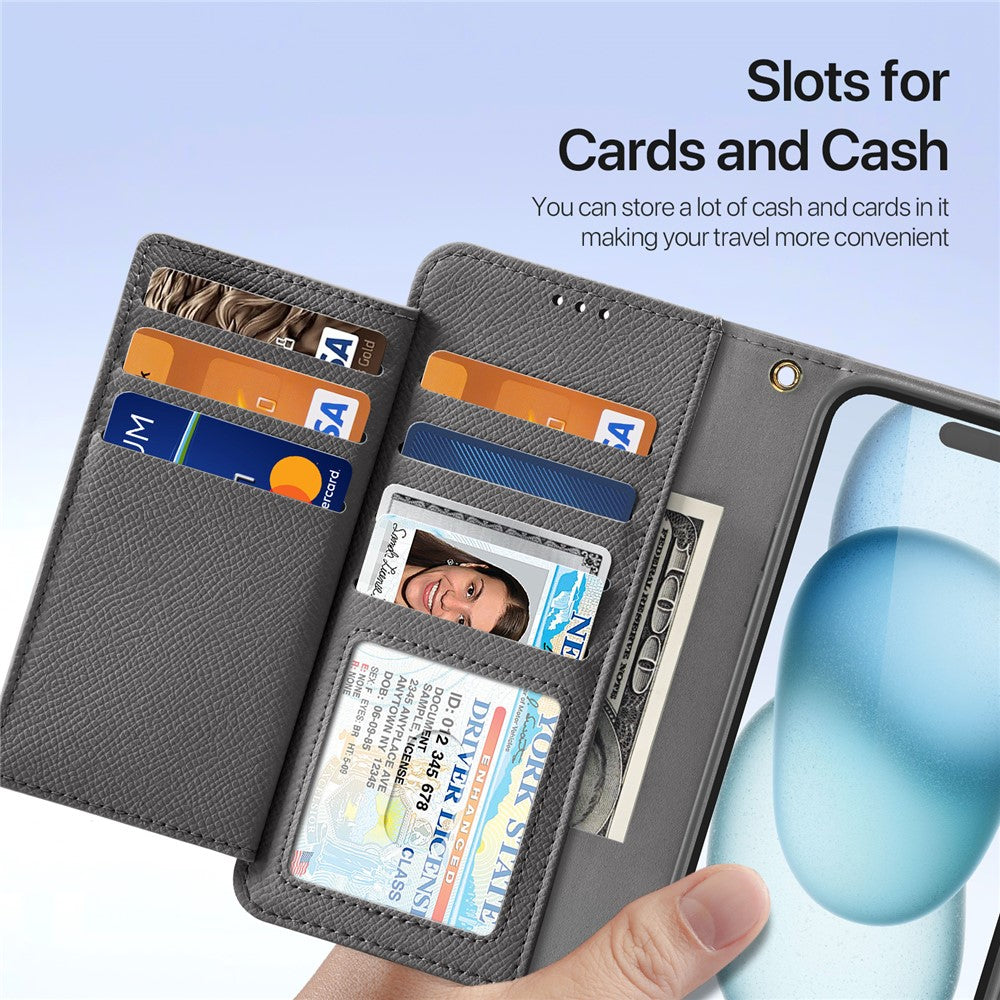 DUX DUCIS For iPhone 15 Plus Case  Lawa Series Detachable Magnetic Cowhide Leather Cover Zipper Wallet