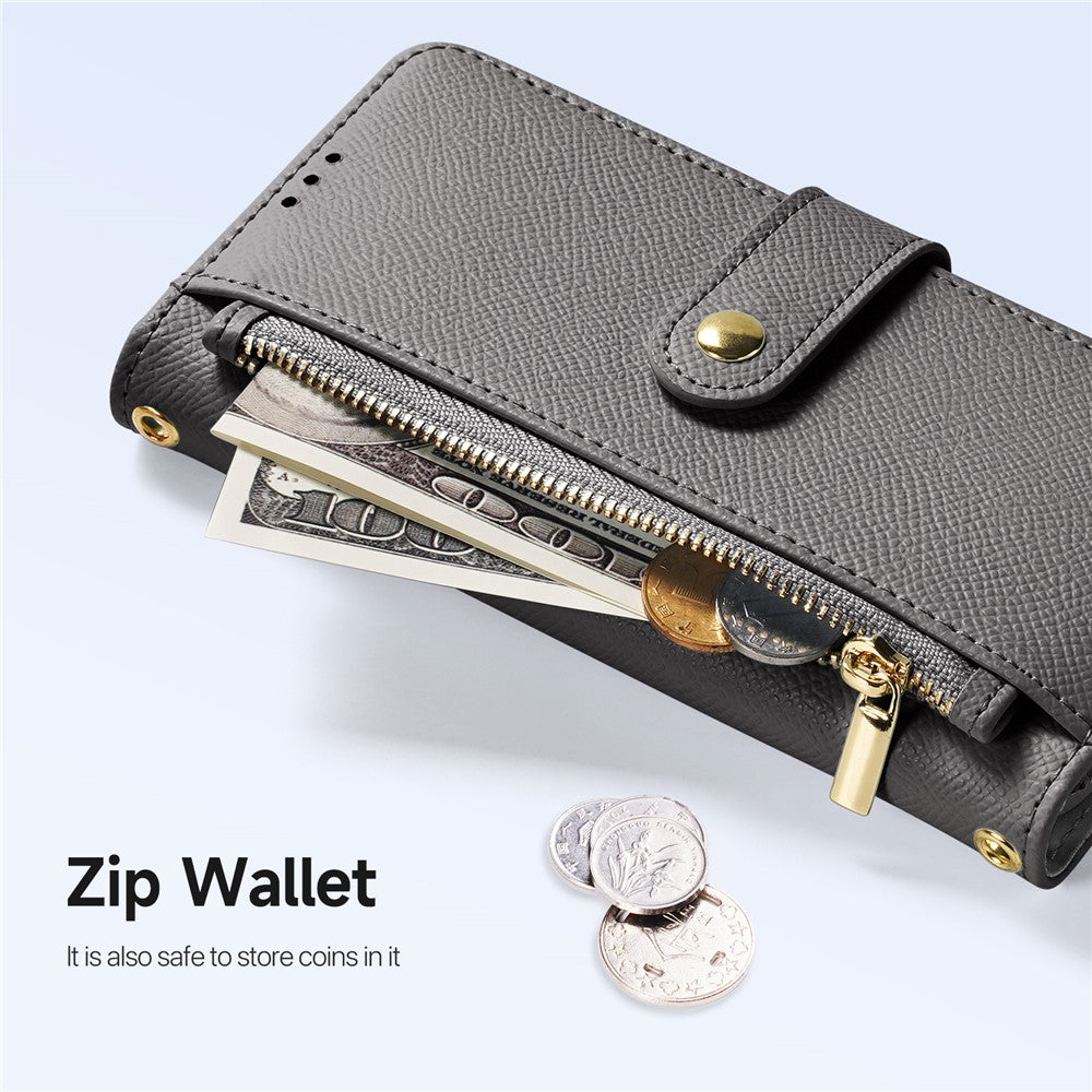 DUX DUCIS For iPhone 15 Plus Case  Lawa Series Detachable Magnetic Cowhide Leather Cover Zipper Wallet