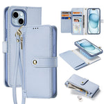 DUX DUCIS For iPhone 15 Plus Case  Lawa Series Detachable Magnetic Cowhide Leather Cover Zipper Wallet