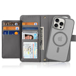 DUX DUCIS For iPhone 15 Pro Case Lawa Series Detachable Magnetic Cowhide Leather Cover Zipper Wallet