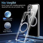 For Samsung Galaxy S22 5G Phone Magnetic Case TPU+PC Clear Back Cover