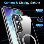 For Samsung Galaxy S22 5G Phone Magnetic Case TPU+PC Clear Back Cover