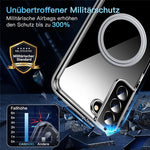 For Samsung Galaxy S22 5G Phone Magnetic Case TPU+PC Clear Back Cover