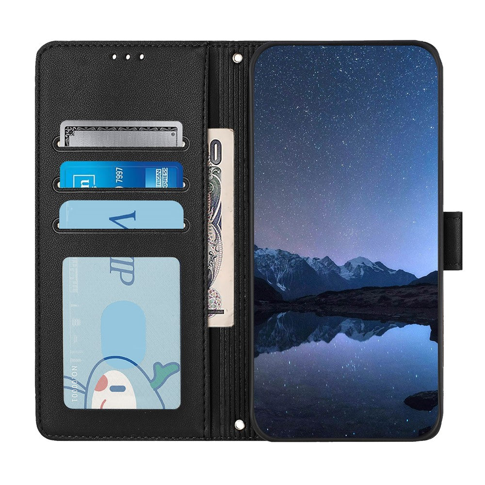 For Xiaomi Redmi Note 14 5G Case with Strap RFID Blocking Leather Wallet Phone Cover Cat Mouse Pattern