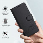 For Xiaomi Redmi Note 14 5G Case with Strap RFID Blocking Leather Wallet Phone Cover Cat Mouse Pattern