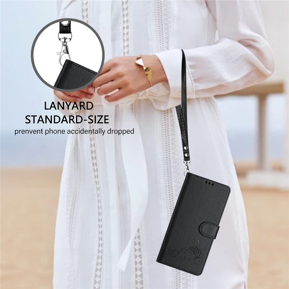 For Xiaomi Redmi Note 14 5G Case with Strap RFID Blocking Leather Wallet Phone Cover Cat Mouse Pattern