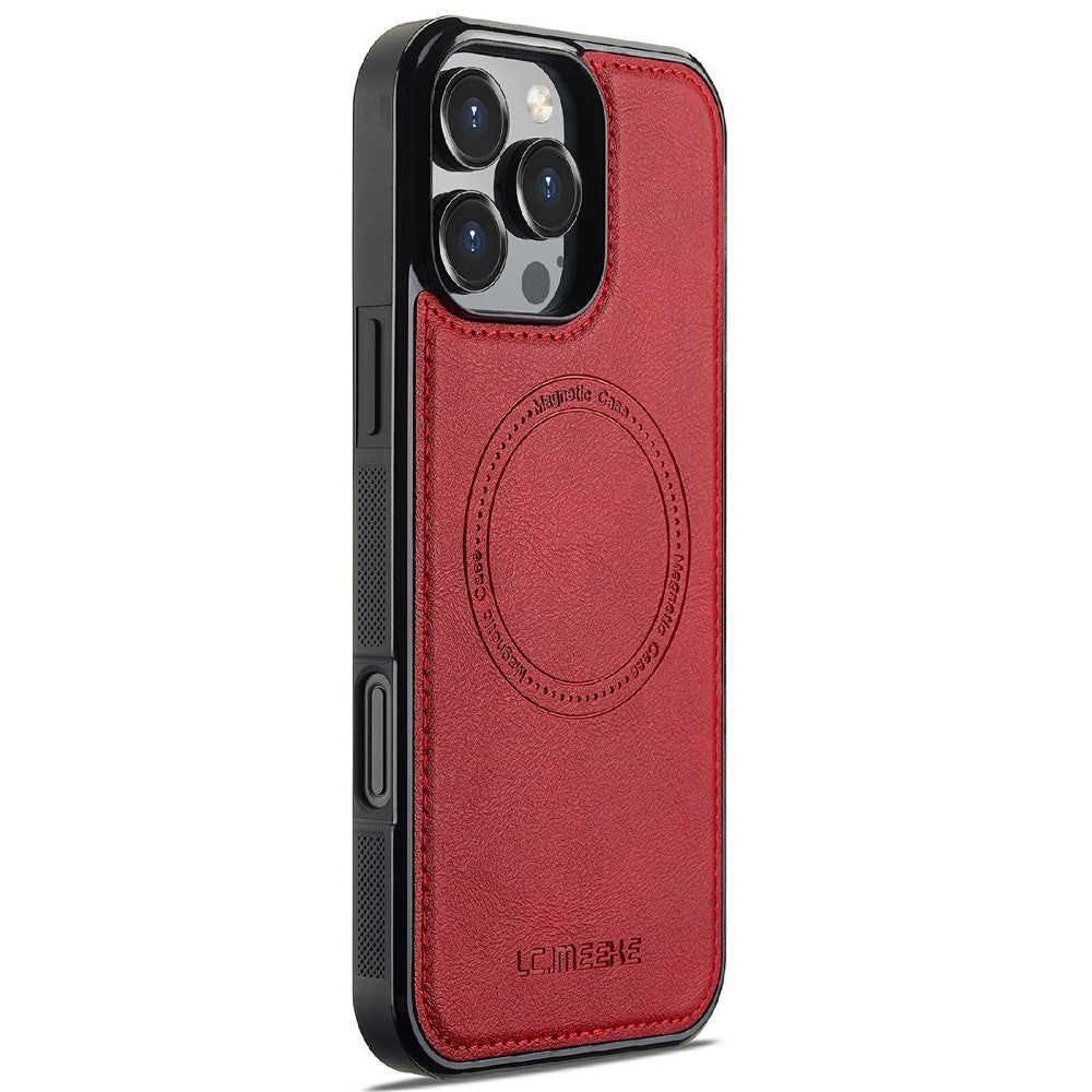 LC.IMEEKE Til iPhone 16 Pro Magnetisk Etui Kompatibel med MagSafe Læder+TPU Bagcover