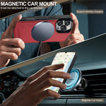 LC.IMEEKE Til iPhone 16 Pro Magnetisk Etui Kompatibel med MagSafe Læder+TPU Bagcover