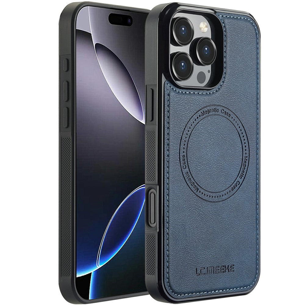 LC.IMEEKE Til iPhone 16 Pro Magnetisk Etui Kompatibel med MagSafe Læder+TPU Bagcover