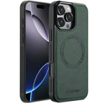 LC.IMEEKE Til iPhone 16 Pro Magnetisk Etui Kompatibel med MagSafe Læder+TPU Bagcover
