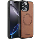LC.IMEEKE Til iPhone 16 Pro Magnetisk Etui Kompatibel med MagSafe Læder+TPU Bagcover
