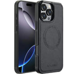 LC.IMEEKE Til iPhone 16 Pro Magnetisk Etui Kompatibel med MagSafe Læder+TPU Bagcover