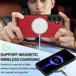 LC.IMEEKE For Samsung Galaxy A35 5G Magnetic Case Leather+TPU Back Cover