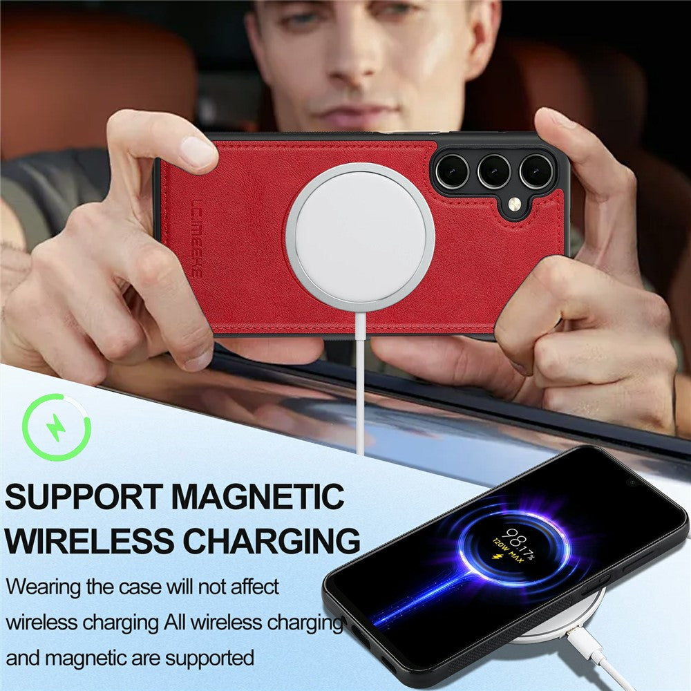 LC.IMEEKE For Samsung Galaxy A35 5G Magnetic Case Leather+TPU Back Cover