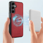 LC.IMEEKE For Samsung Galaxy A35 5G Magnetic Case Leather+TPU Back Cover