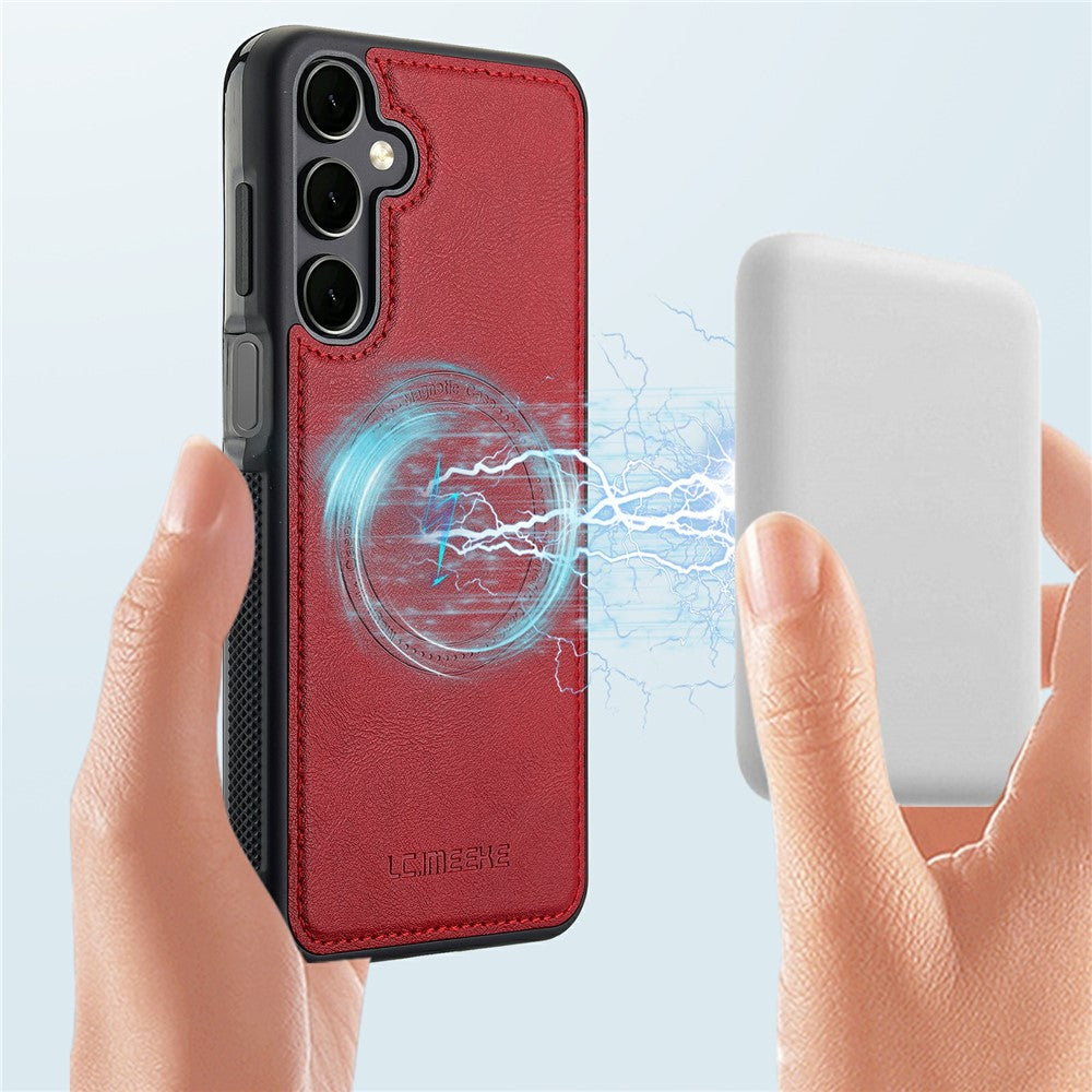LC.IMEEKE For Samsung Galaxy A35 5G Magnetic Case Leather+TPU Back Cover