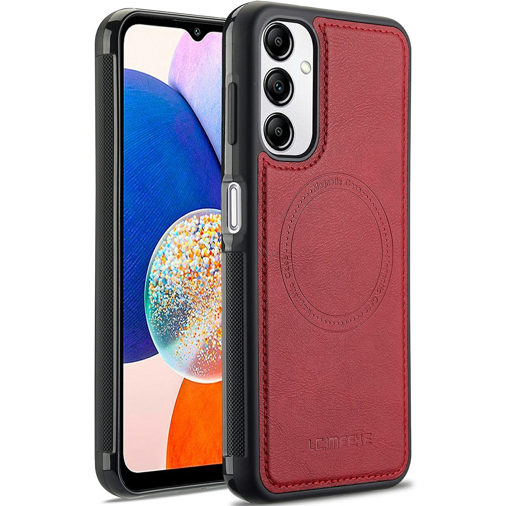 LC.IMEEKE For Samsung Galaxy A34 5G Magnetic Case Leather+TPU Back Cover
