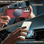 LC.IMEEKE For Samsung Galaxy A34 5G Magnetic Case Leather+TPU Back Cover