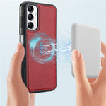 LC.IMEEKE For Samsung Galaxy A34 5G Magnetic Case Leather+TPU Back Cover