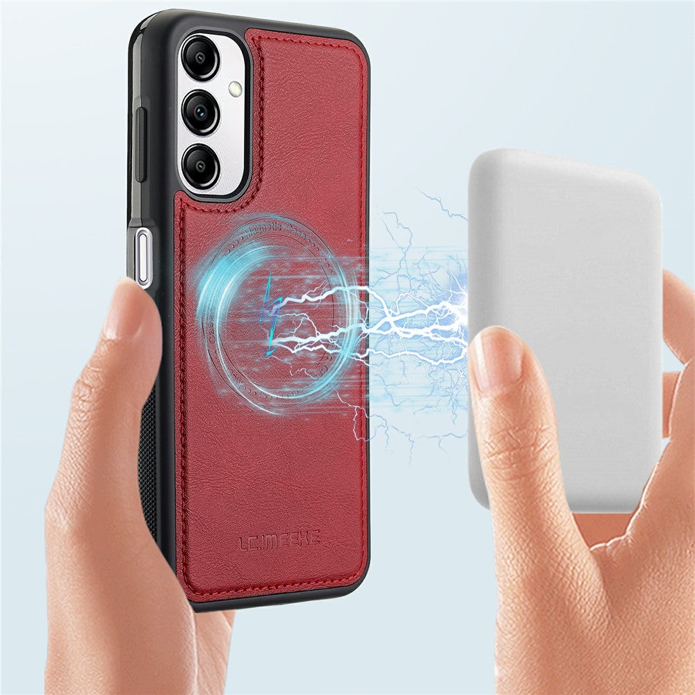 LC.IMEEKE For Samsung Galaxy A34 5G Magnetic Case Leather+TPU Back Cover