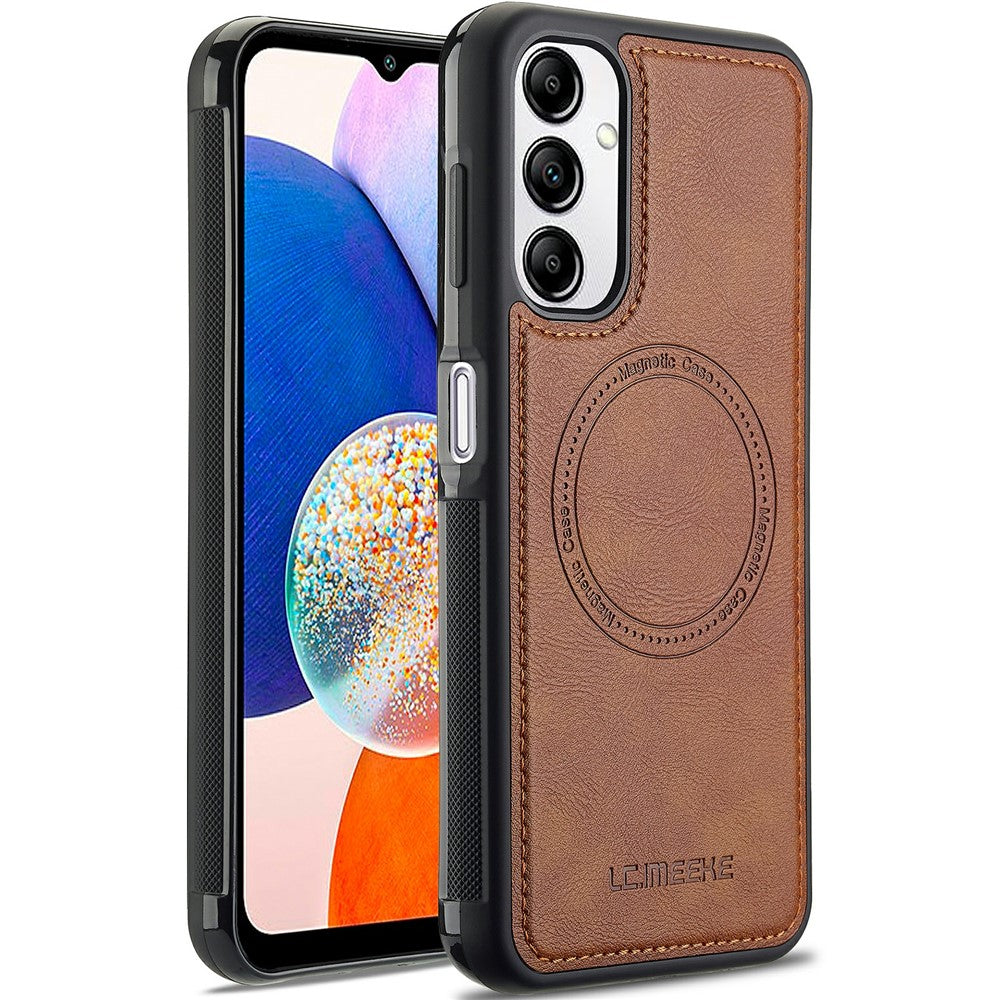 LC.IMEEKE For Samsung Galaxy A34 5G Magnetic Case Leather+TPU Back Cover