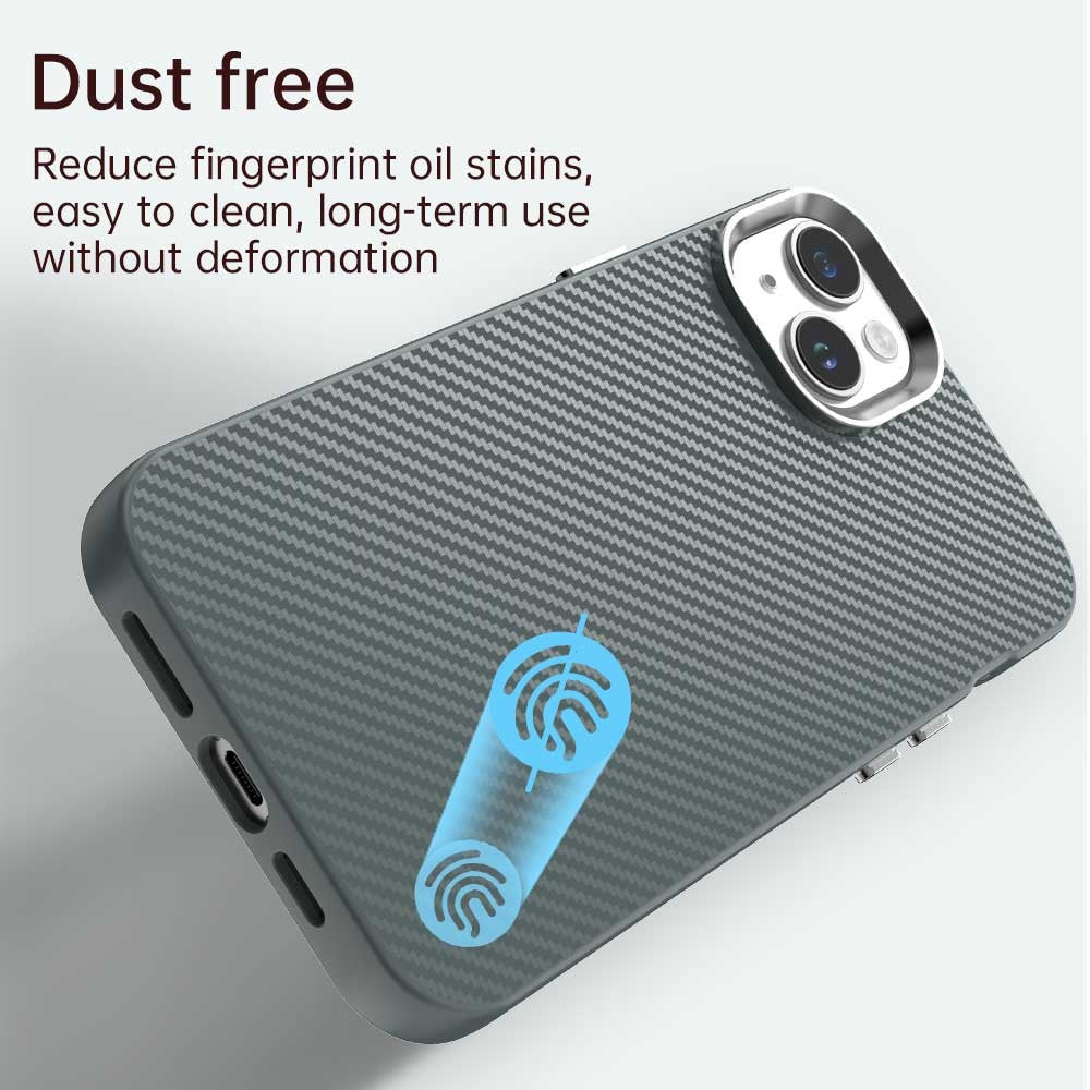 Til iPhone 14 / 13 Cover Hybrid Bagcover med Kulfibertekstur