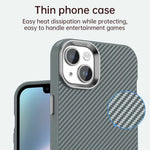 Til iPhone 14 / 13 Cover Hybrid Bagcover med Kulfibertekstur
