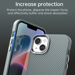 Til iPhone 14 / 13 Cover Hybrid Bagcover med Kulfibertekstur