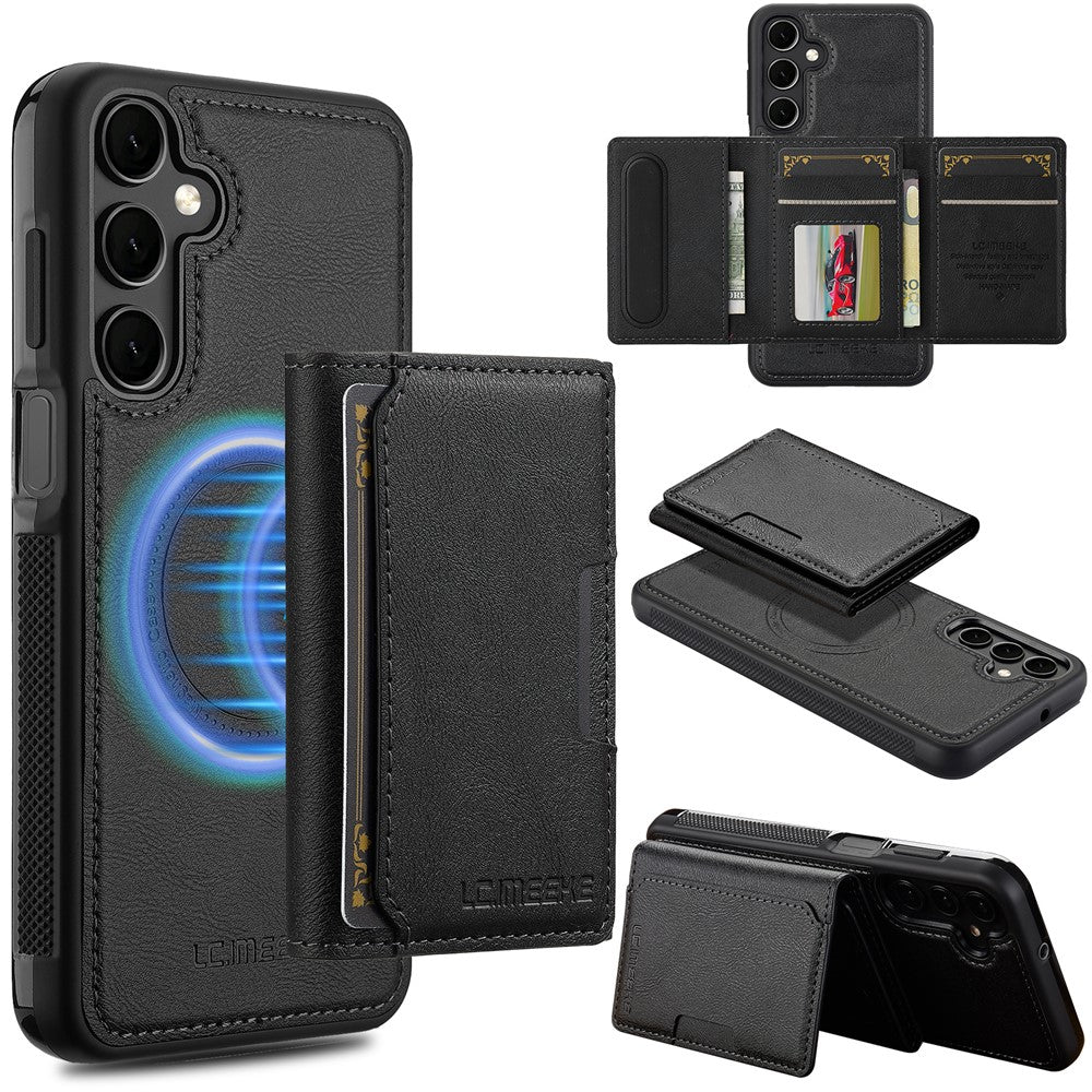 LC.IMEEKE L5 til Samsung Galaxy A55 5G Magnetisk Telefoncover i Læder med Aftagelig Kortholder