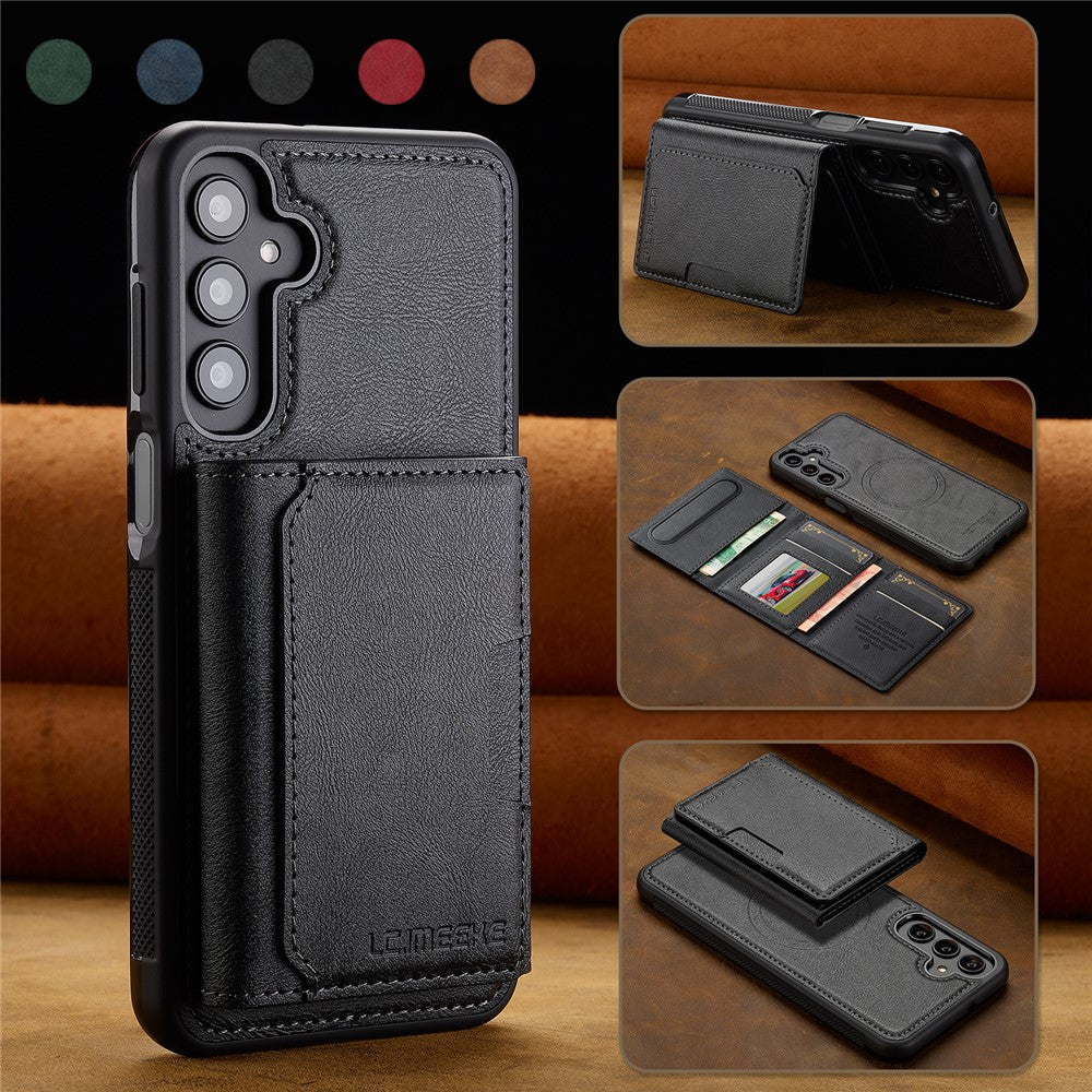 LC.IMEEKE L5 til Samsung Galaxy A55 5G Magnetisk Telefoncover i Læder med Aftagelig Kortholder