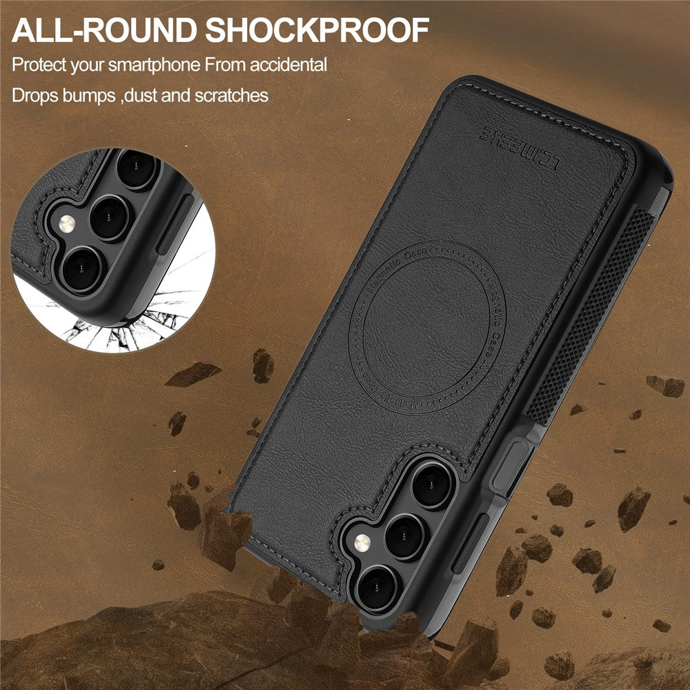 LC.IMEEKE L5 til Samsung Galaxy A55 5G Magnetisk Telefoncover i Læder med Aftagelig Kortholder