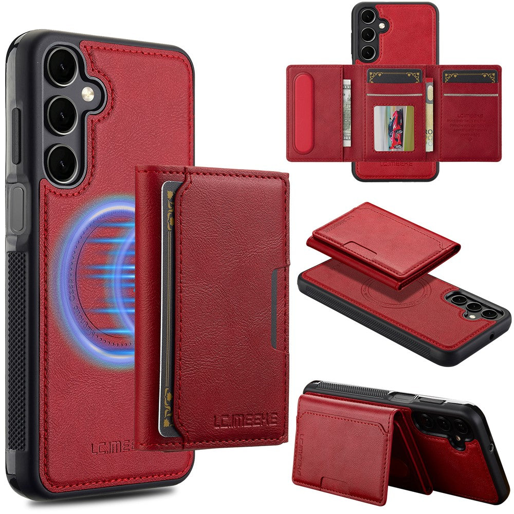 LC.IMEEKE L5 til Samsung Galaxy A55 5G Magnetisk Telefoncover i Læder med Aftagelig Kortholder