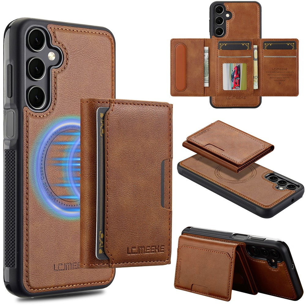LC.IMEEKE L5 til Samsung Galaxy A55 5G Magnetisk Telefoncover i Læder med Aftagelig Kortholder