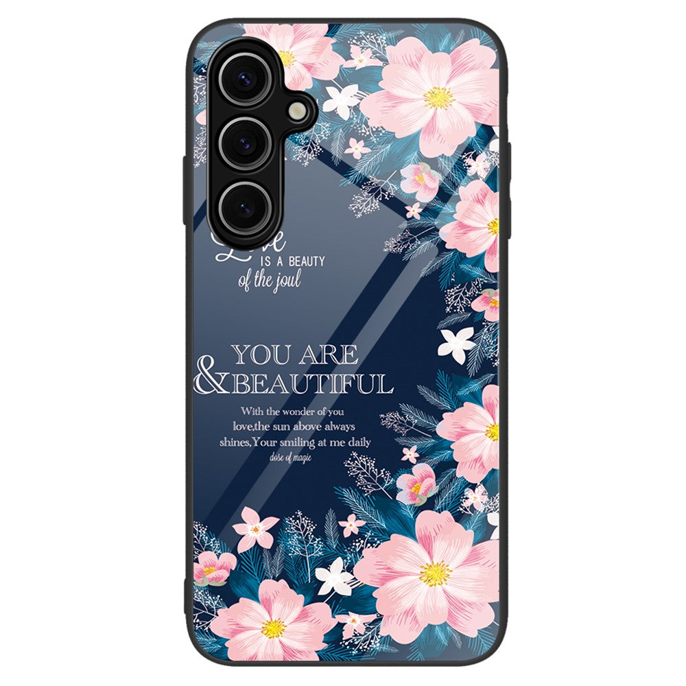 Til Samsung Galaxy A16 5G / 4G Cover Hærdet Glas+PC+TPU Telefonbeskytter Mønsterprint