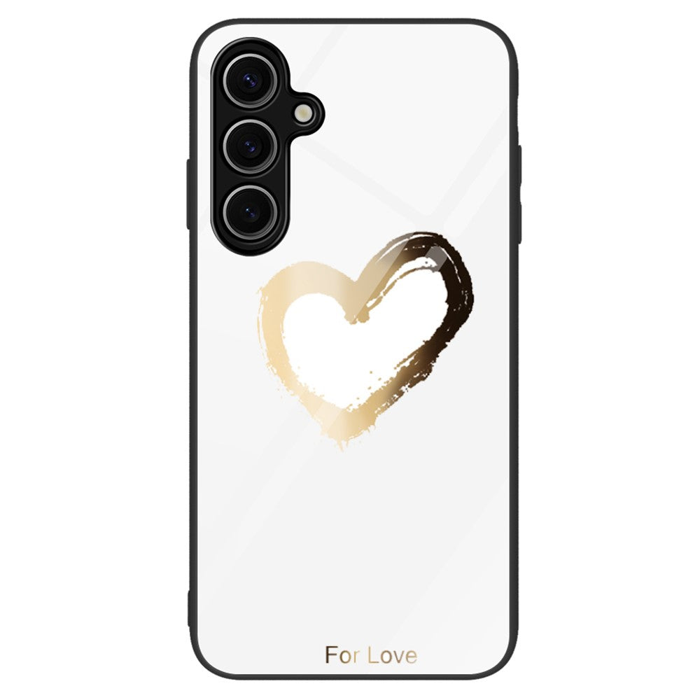 Til Samsung Galaxy A16 5G / 4G Cover Hærdet Glas+PC+TPU Telefonbeskytter Mønsterprint